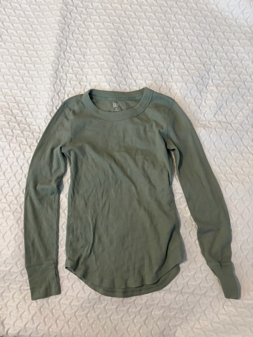 GAP Olive Green Ribbed Crew Neck Long Sleeve